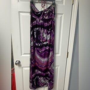 Star Vixen Purple and Black Abstract Maxi